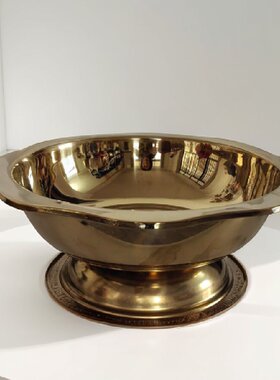 大型供佛有当网不锈钢金色金属大箱如何花口蜡烛槽摆件花盆跨境