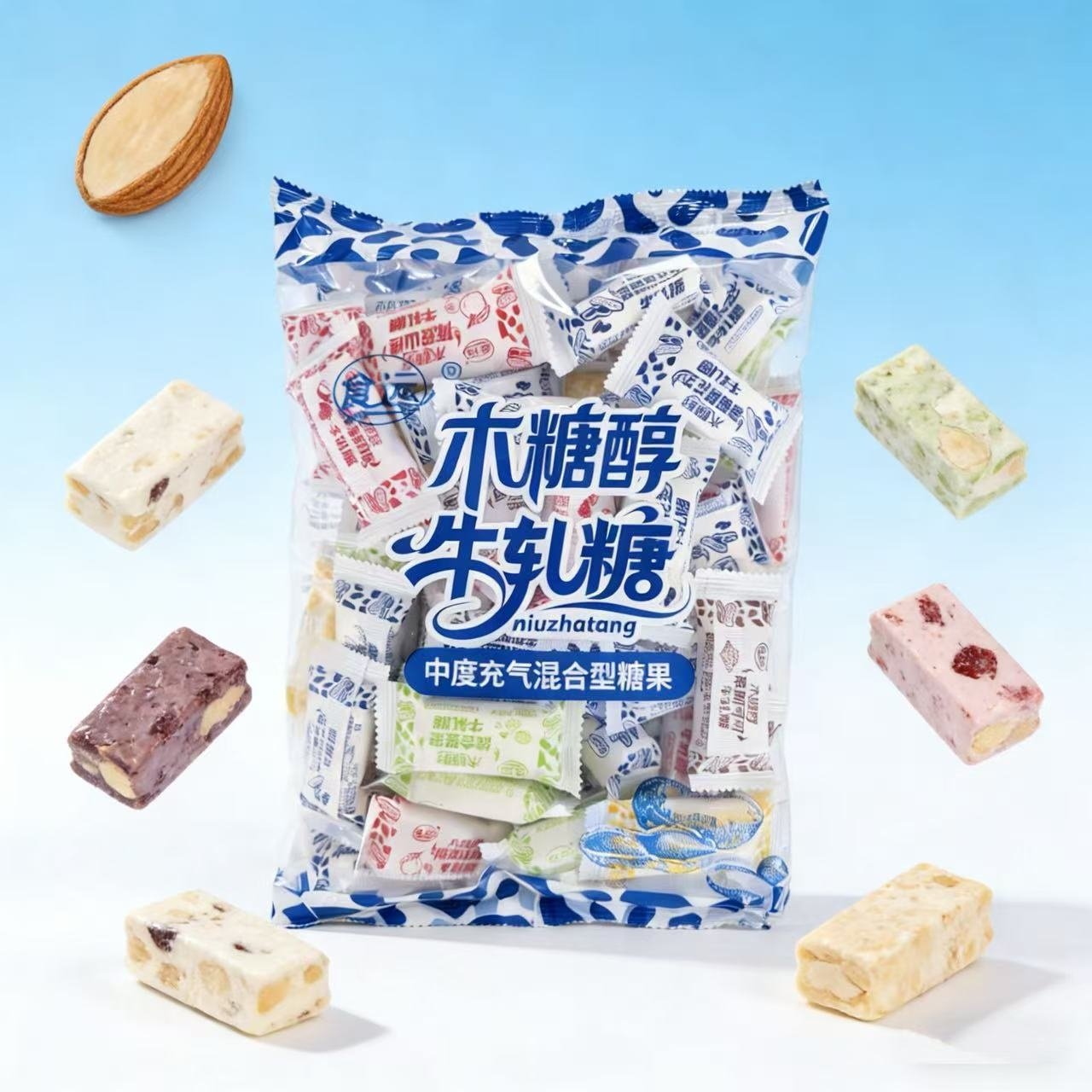 木糖醇牛扎糖混合多口味硬糖花生黑芝麻零食年货过节糖果500克/袋,零食/坚果/特产,糖果包装,淘宝优惠券,粉丝福利购,淘宝优惠卷