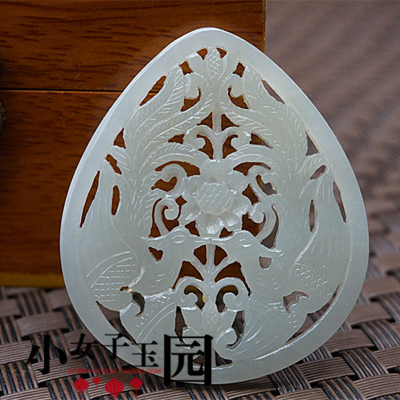 明清古玉和田玉拉丝镂空凤凰吊坠古装花片头饰配件复古辽金镶嵌玉