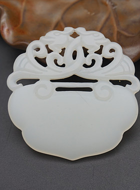 仿白玉如意吊坠流苏镂空雕刻古装