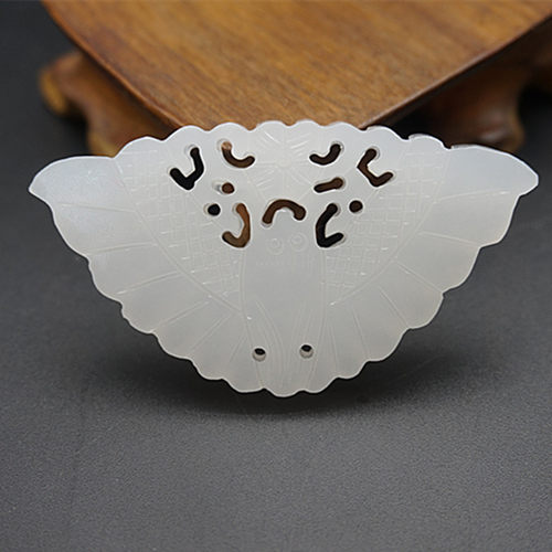 玉石玉佩阿富汗玉双面镂空白玉蝴蝶玉吊坠男女款腰挂饰品汉服配饰