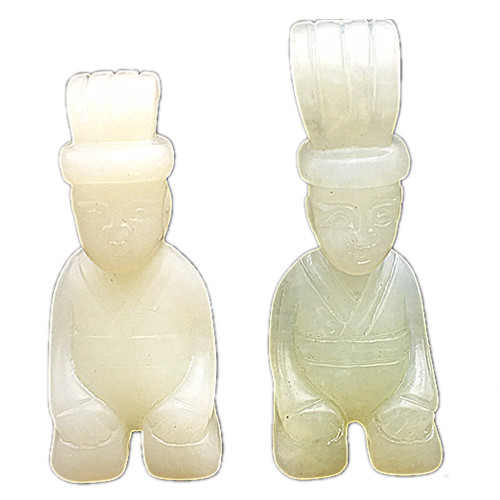 岫玉玉跪人玉贵人吊坠挂件仿古玉佩遇贵人手把件摆件古玩古董玉器