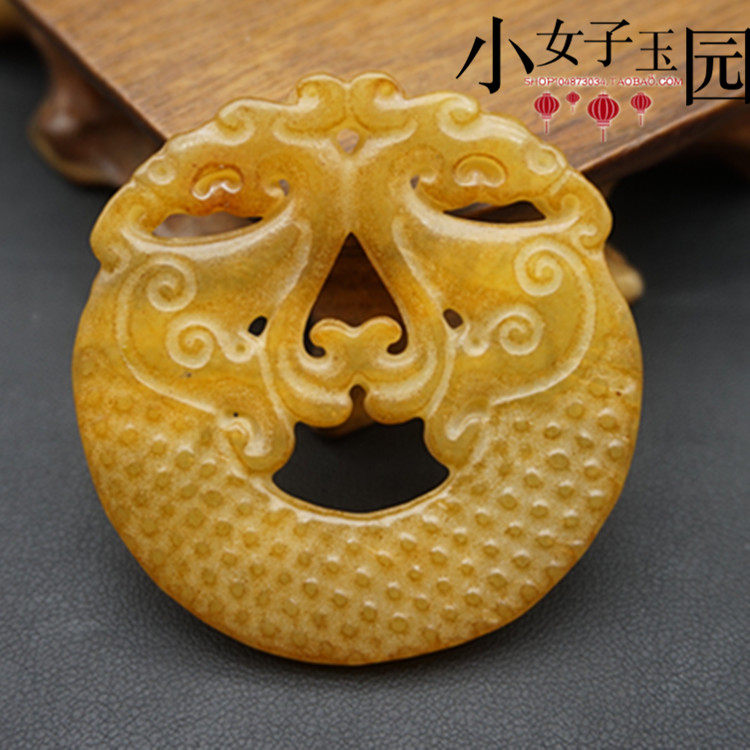 岫玉仿古凤凰玉佩玉坠颈饰发饰古风腰佩流苏汉服吊坠挂件配饰配件