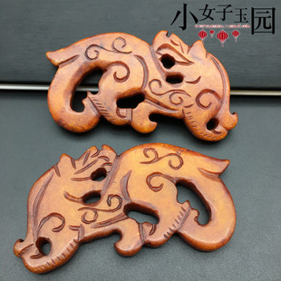 岫玉明清仿古龙玉吊坠挂件影视服装配饰龙玉佩玉坠汉服腰佩玉道具