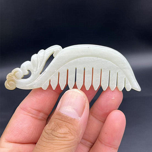 和田玉如意玉梳子吊坠挂件糖玉梳子一顺百顺玉佩玉坠古风汉服挂饰