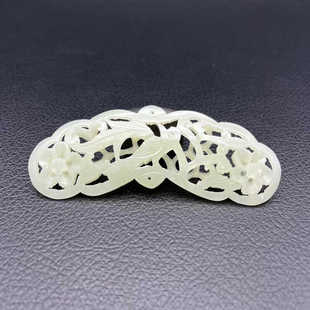 和田玉喜上眉梢吊坠挂件青白玉喜鹊梅花玉佩锁骨链古风颈饰项链坠