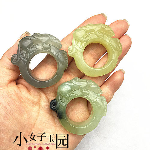 貔貅扳指天然岫玉仿古貔貅玉