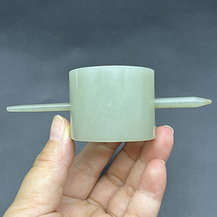 和田玉素面发冠帽冠青白玉发髻男女款古装汉服发簪头饰发饰玉冠饰