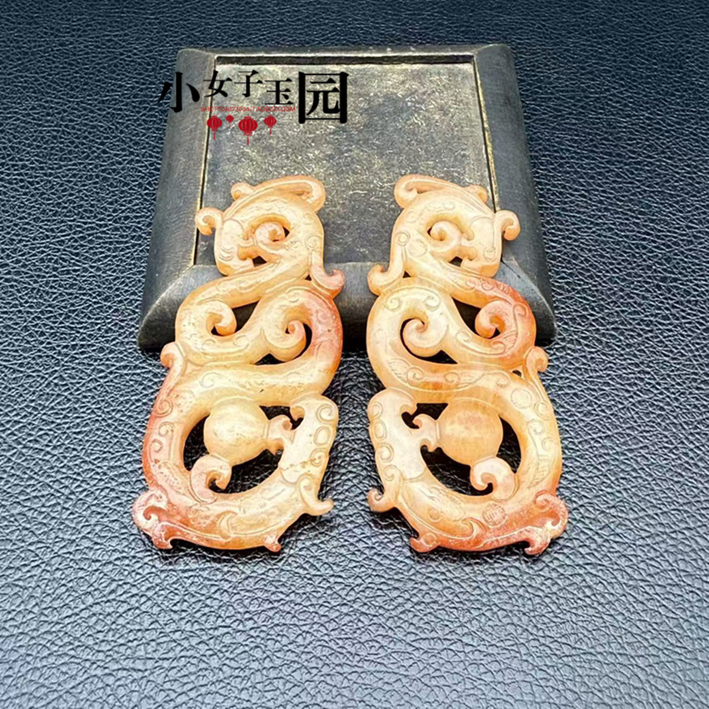 岫玉龙凤吊坠挂件仿古双面龙凤呈祥玉璜玉佩男女款玉坠颈饰项链坠