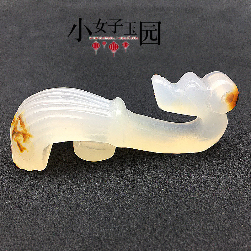 玛瑙玉髓龙首玉带钩玉佩玉坠玉勾古龙带钩汉服古风配饰配件挂坠玉