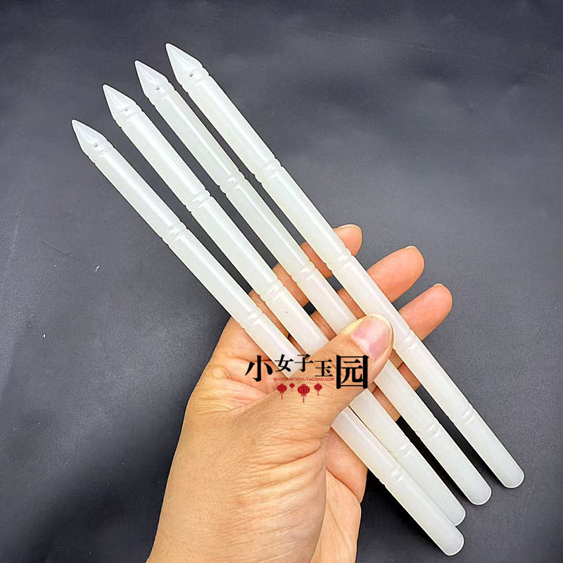 新款琉璃毛笔杆挂件饰品仿白玉笔杆挂饰文房四宝书房饰品diy 配件