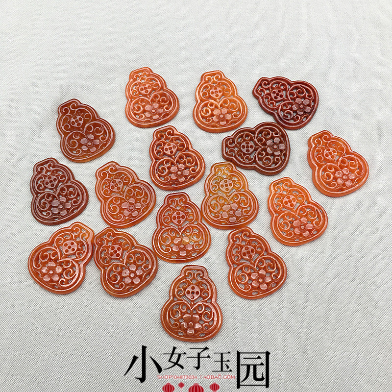 新款红翡镂空葫芦吊坠挂件diy