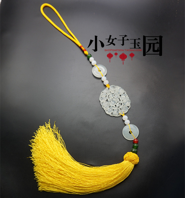 岫玉祝福古风玉佩平安扣流苏腰佩禁步古典饰品汉服配饰腰坠玉坠