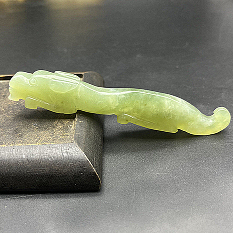 岫玉老虎小摆件把玩件笔架茶置仿古老玉虎符兵符玉佩玉坠挂件道具