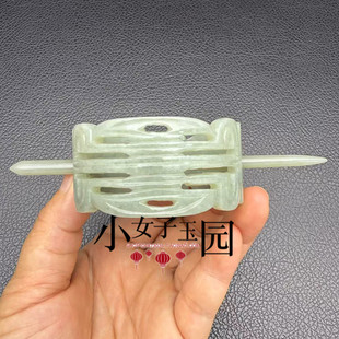 和田玉寿字帽冠玉冠青白玉福寿如意发冠男女款发饰国风旗袍玉发饰