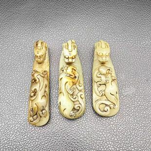 龙头貔貅玉带钩配饰配件古玩玉器苍龙教子玉佩玉坠把玩件腰配古风