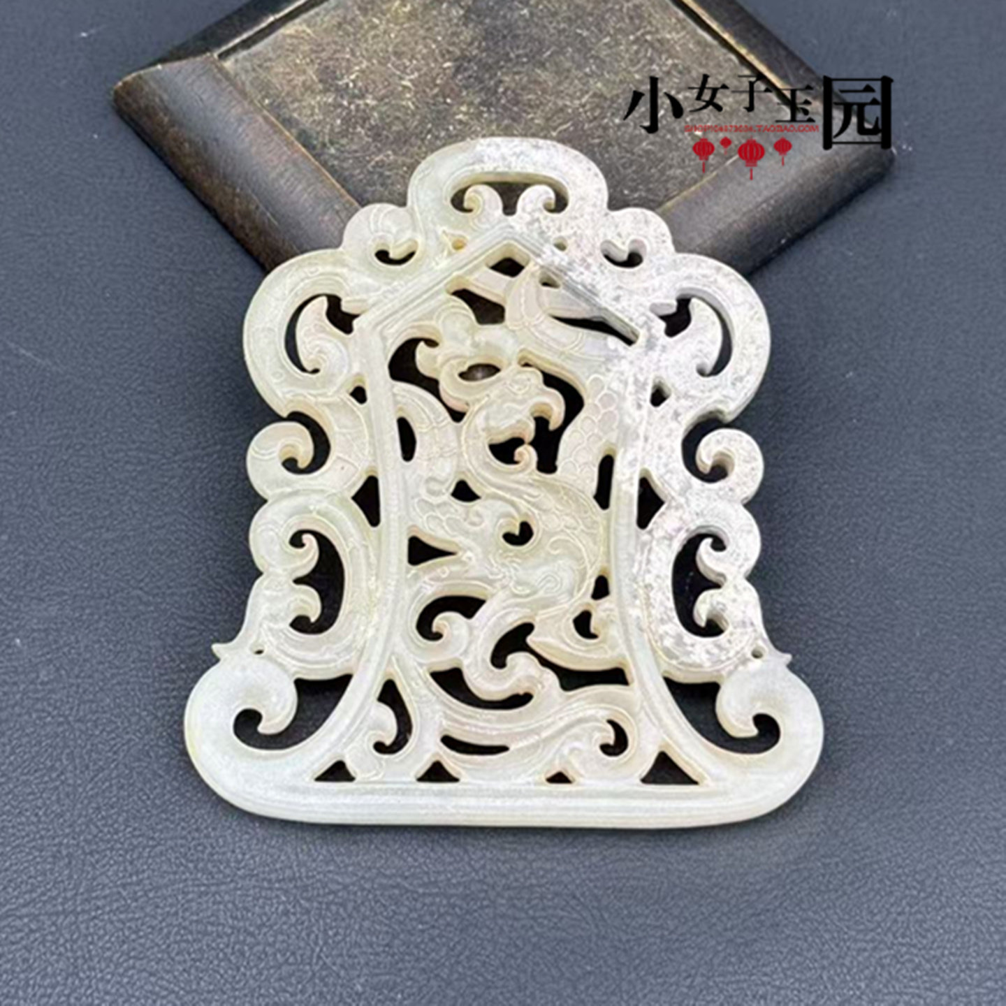 岫玉凤凰玉佩玉坠仿西周凤鸟花雕