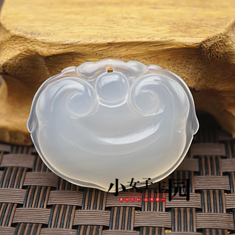 玛瑙玉髓 双面雕刻如意吊坠挂件 白玉髓黄玉髓 粉玉髓 如意毛衣坠