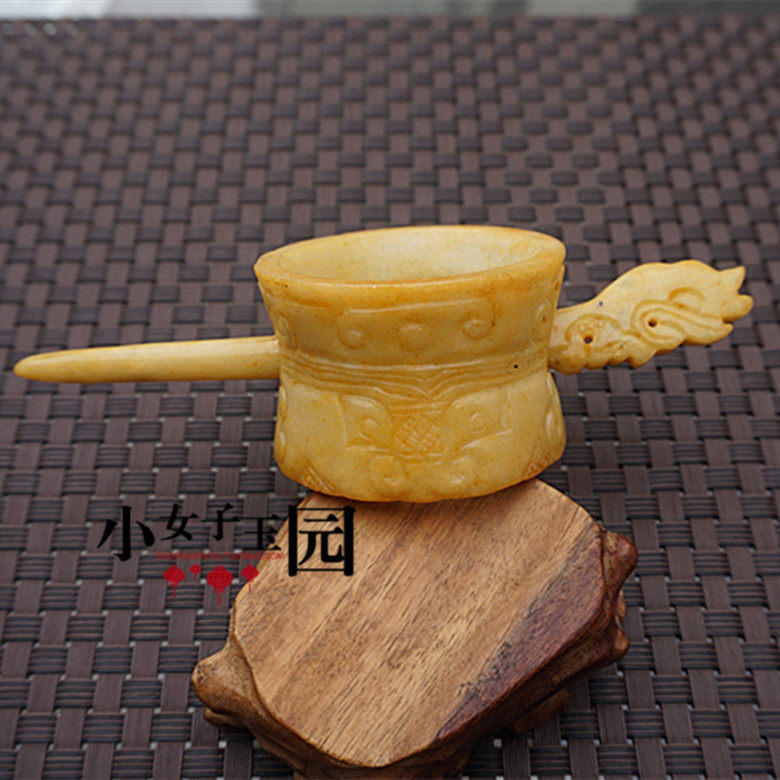仿古玉石发冠帽冠男女款