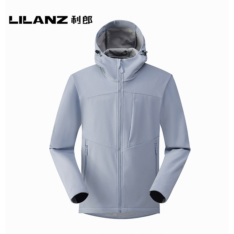 利郎2026户外休闲运动男女款春秋连帽软壳上衣轻量三防冲锋衣外套