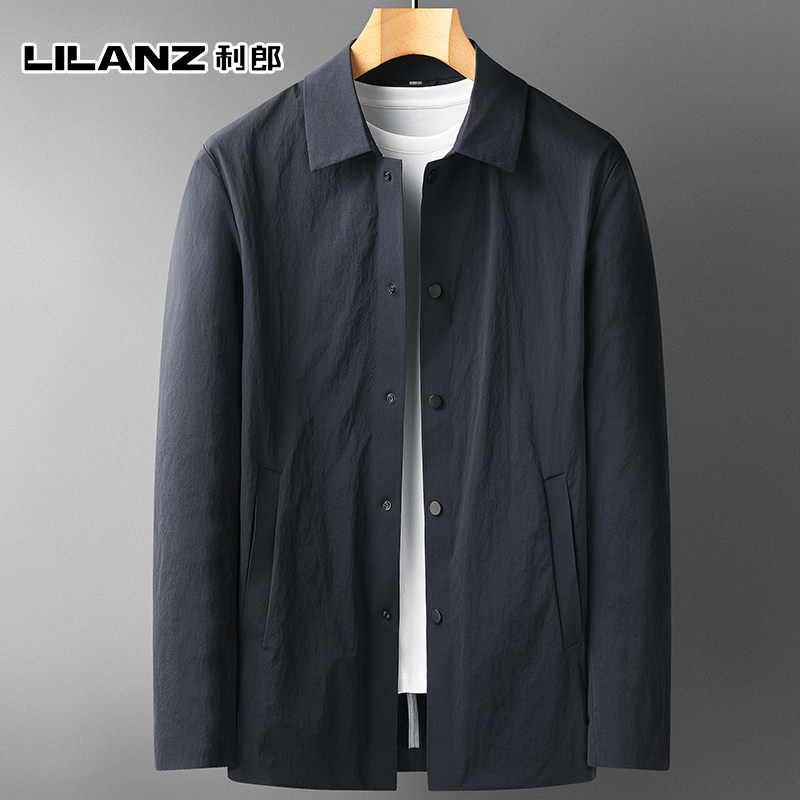 利郎轻风衣男士夹克外套商务休闲轻奢高级感春夏薄款翻领轻薄夏天