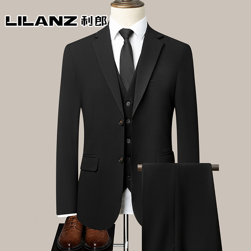 利郎春秋款西装男套装结婚礼服商务正装男士上班开会休闲西服套装