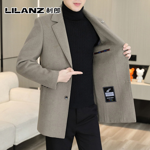 利郎双面羊毛呢大衣男士西装领风衣2025年冬季新款休闲呢子外套男