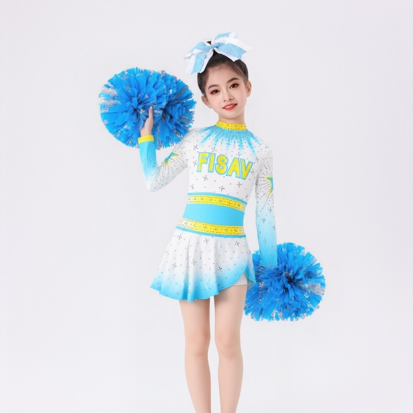花球啦啦操比赛服装儿童专业啦啦队训练套装拉拉队表演演出服装女