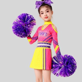 新款 儿童啦啦操演出服长袖 女童拉拉队表演服舞蹈服竞技赛比赛