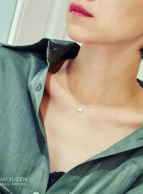 复古冷淡风s925银项链ins镶钻