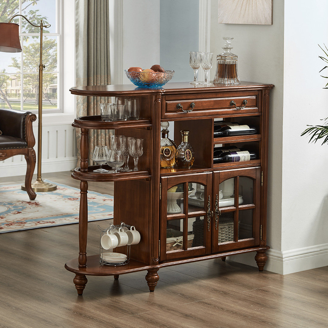 美式全实木隔断柜客厅吧台柜欧式实木玄关间厅柜门厅柜餐边柜