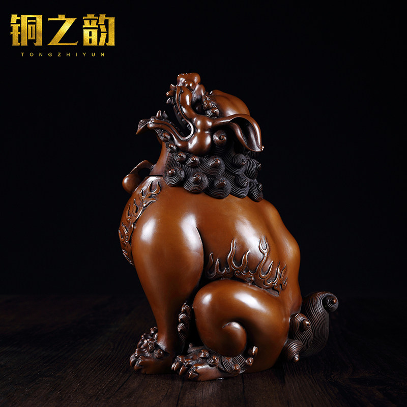 紫铜貔貅香炉 纯手工仿古香炉 铜制薰香炉 檀香炉家居摆饰