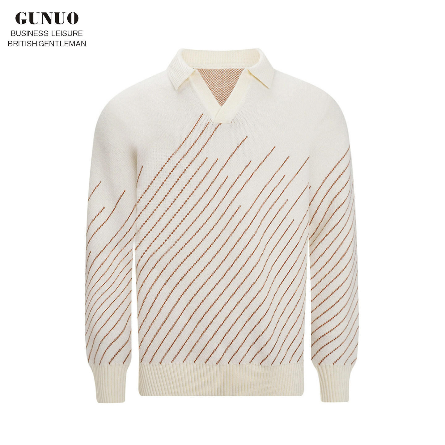 冬季休闲复古修身翻领上衣加厚针织衫时尚撞色商务男士polo衫长袖,男装,Polo衫,淘宝优惠券,粉丝福利购,淘宝优惠卷