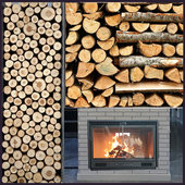 壁炉柴火干柴家用燃木取暖炉专用木柴白桦木材硬木壁挂炉装 饰木头