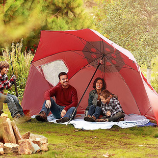 户外露营遮阳伞便携式多功能带窗遮阳沙滩帐篷伞钓鱼防晒伞遮阳伞