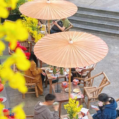 茶馆户外油纸伞竹伞梦华录同款 防雨网红拍照打卡道具遮阳伞庭院伞