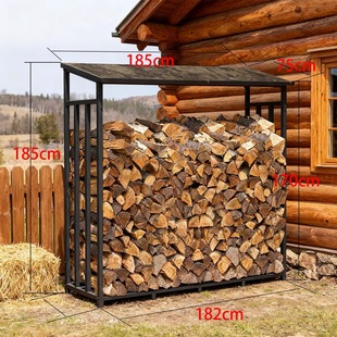 防雨柴火架壁炉工具金属储木架置物架堆放防潮铁艺简约木柴收纳架
