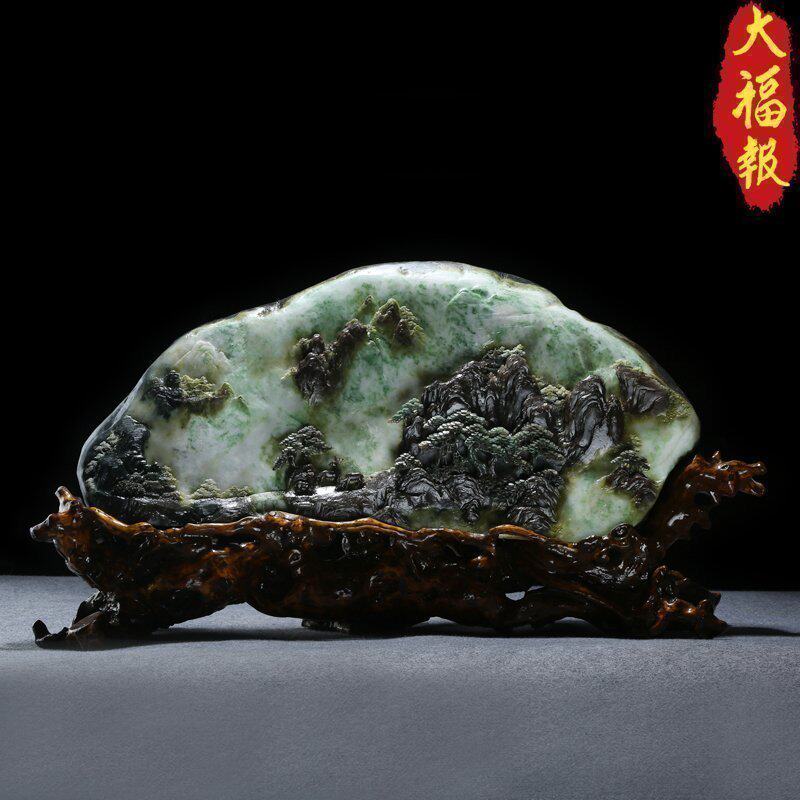 大福报天然独山玉公司用大摆件 王超麟【山晖春映】 独山玉山子在类目 珠宝/钻石/翡翠/黄金, 其他天然玉石, 其他中 - 来自Buy2taobao.com提供专业的淘宝代购服务