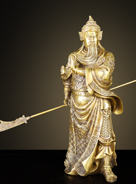 铜关公摆件客厅关公神像桌面财神爷武财神关羽雕像办公室关二爷