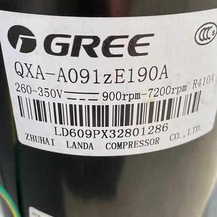 Original Disassembled Gree Air Conditioner Compressor Qxa-A091Ze190A Zc190 260-350V R410 Refrigerant