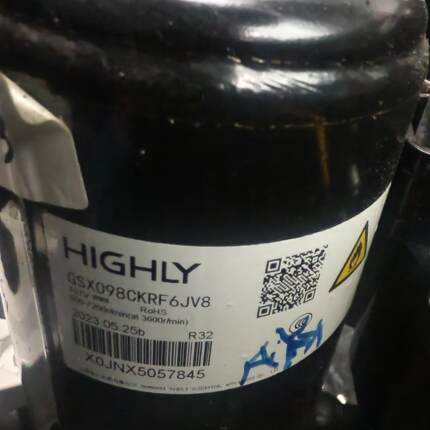 海立GSX098CKRF6JV8直流变频空调压缩机R32冷媒原装下线机230V