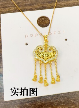 徽镶璎珞锁吊坠越南沙金如意平安