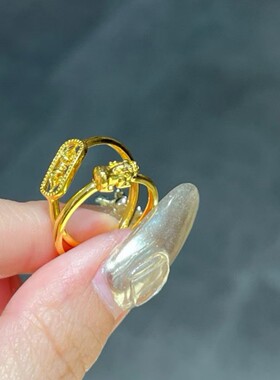 越南沙金活口戒指貔貅金刚杵对戒