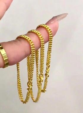 黄金色古巴手链女款气质百搭手饰
