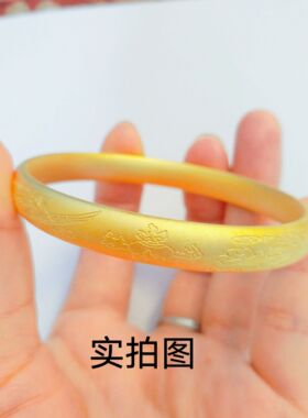 古法龙凤祥缘手镯沙金传承实心手