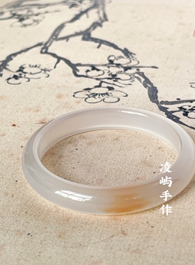 【一口糖】天然俏色荔枝冻扁条手镯鸿运当头玉镯子少女古风礼物