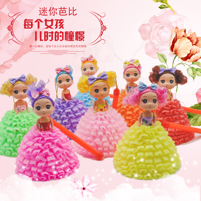 元宵新款芭比娃娃儿童手提灯笼LED发光创意迷你公主中秋花灯包邮