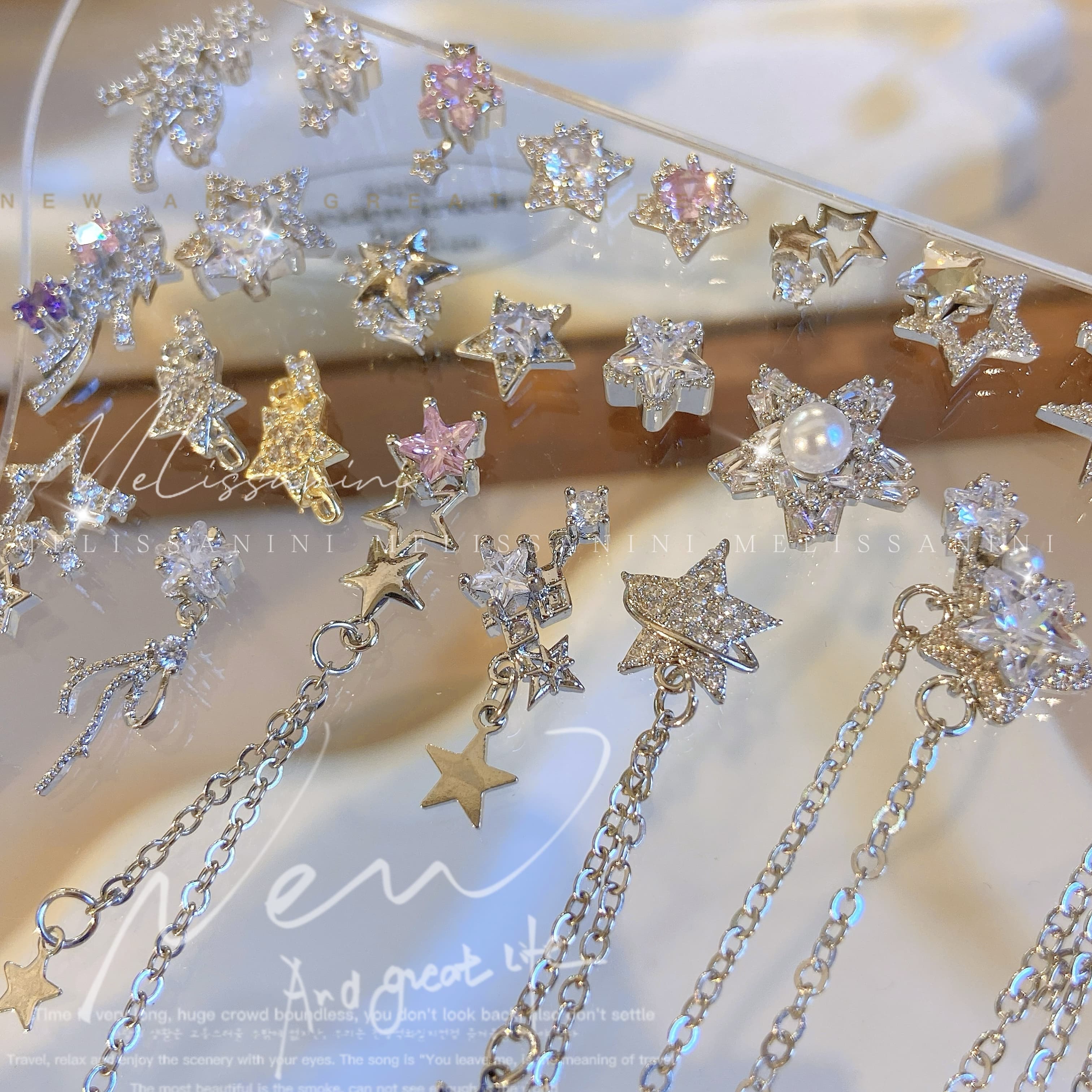 精致五角星流苏吊坠系列美甲饰品