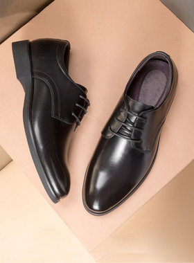 帕达索男鞋2026新款商务正装皮鞋办公室系带男士真皮德比鞋220303