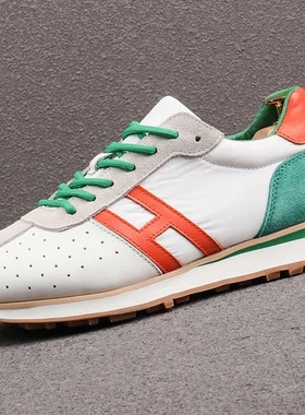 新款潮鞋运动休闲鞋阿甘鞋真皮小白鞋时尚拼色老爹鞋220245